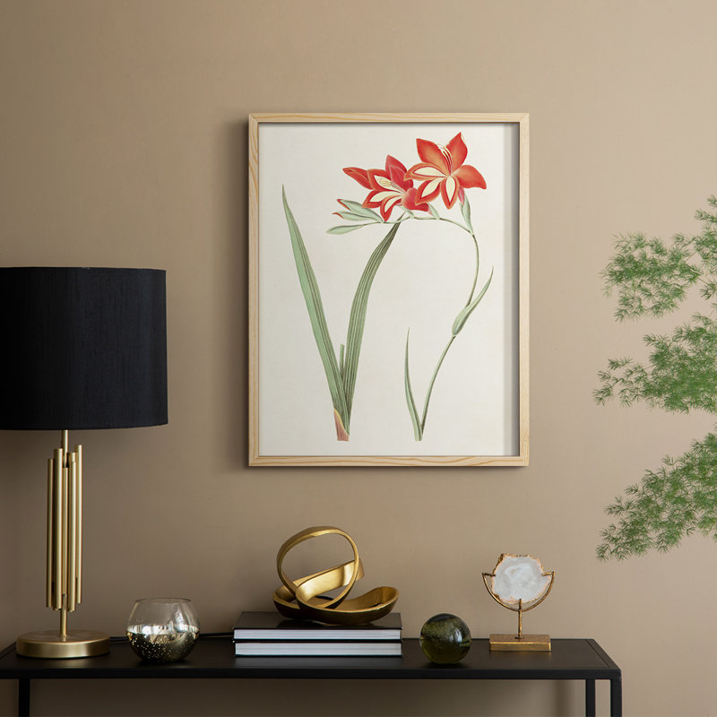 Fleurs des saisons IV, reproduction encadrée - bois massif, H 11 po x l 9 po