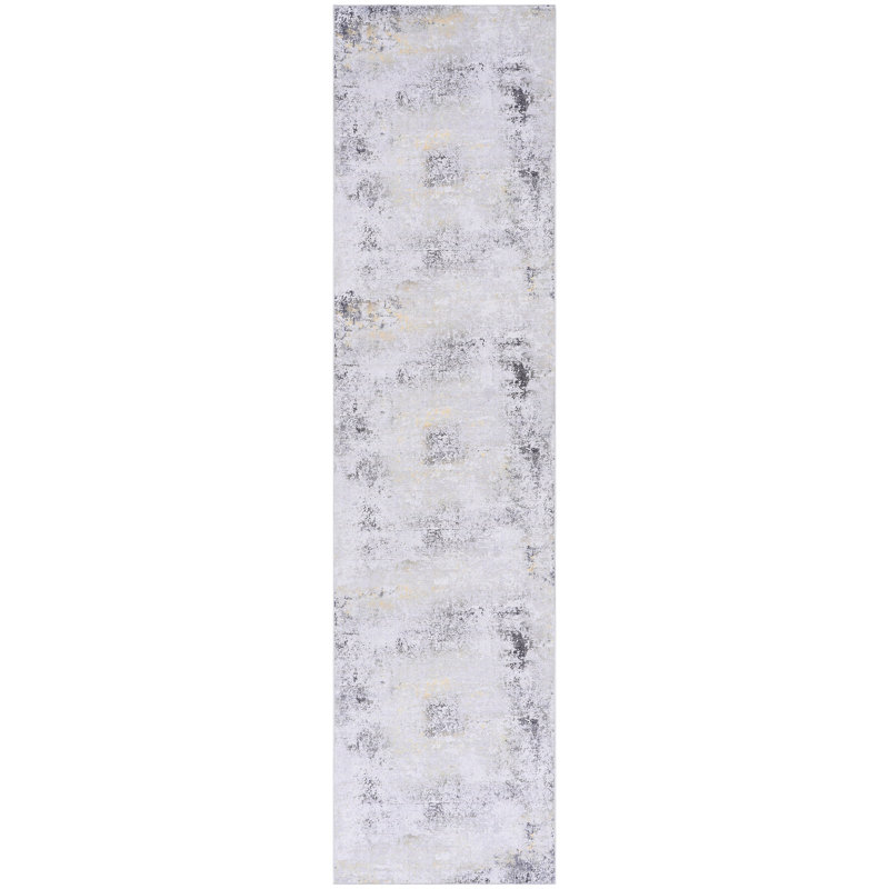 2'6''x10' Washable Runner Rug, Low-pile For Kitchen - Gray Area Rug 2'6''x10', Non-slip Washable, & Pet Bedroom, Living Room,