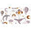 Murale pelez et collez de qualité supérieure - Whimsical Sky Friends-1192751556