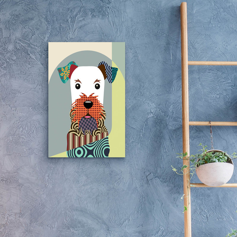«Airedale Terrier Dog» par Lanre Adefioyue, H 24 po x l 16 po x P 0,2 po