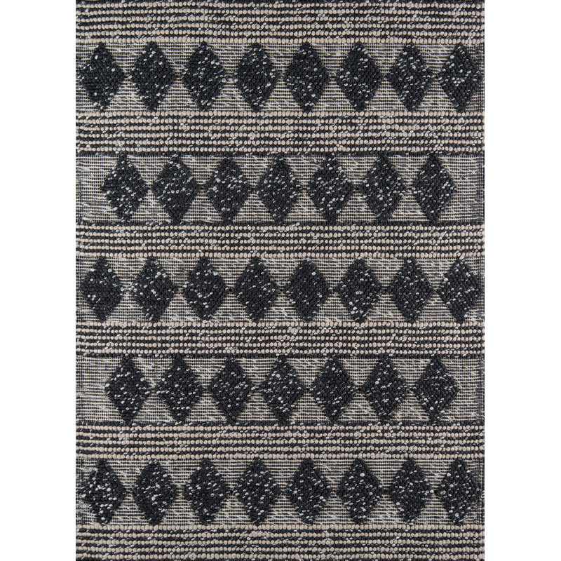 Tapis gris anthracite / beige tissé à la main Altie, Rectangle 7 pi 9 po x 9 pi 9 po