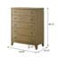 Commode 5 tiroirs en pin naturel pour chambre à coucher