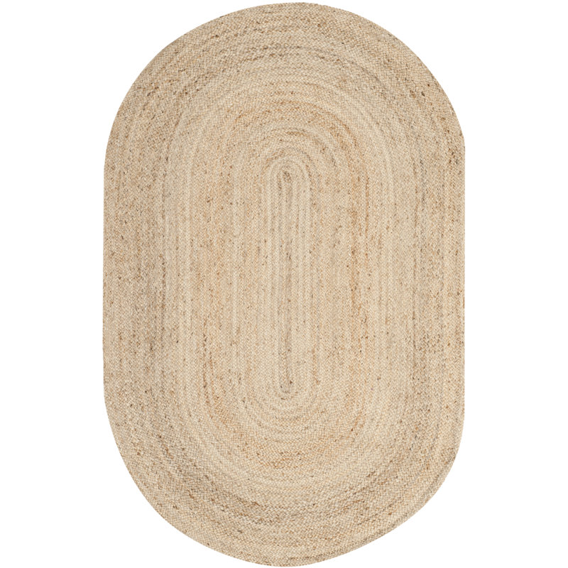 Tapis en jute tissé à la main Arria, Ovale 5 pi x 8 pi
