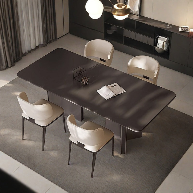 Light modern simple rectangular rock table, 29.53"H x 55.12"L x 31.5"W