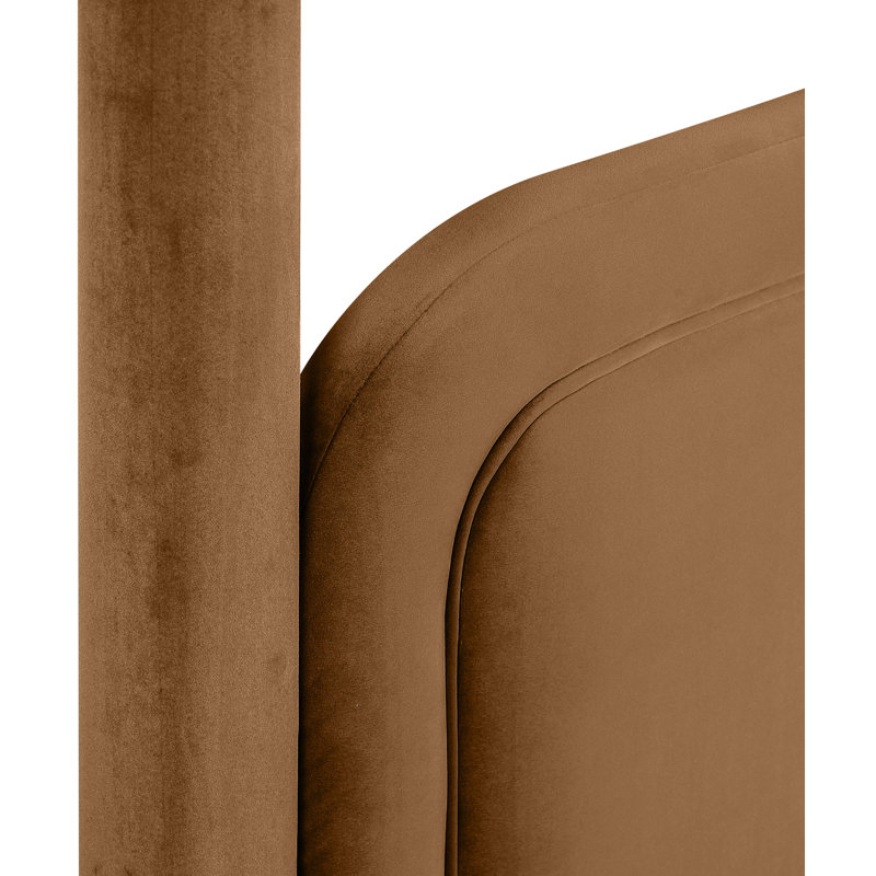 Lit tapissier Salina, Simple, Velours selle