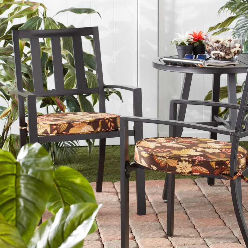 Outdoor Round Dining Chair Seat Pad, Timberland Floral