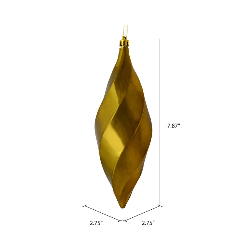 Solid Finial Ornament, Olive Shiny