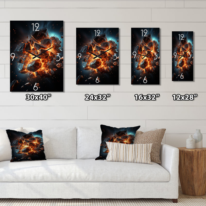 Horloge murale Asteroids Planète orange I - Asteroids, Médium