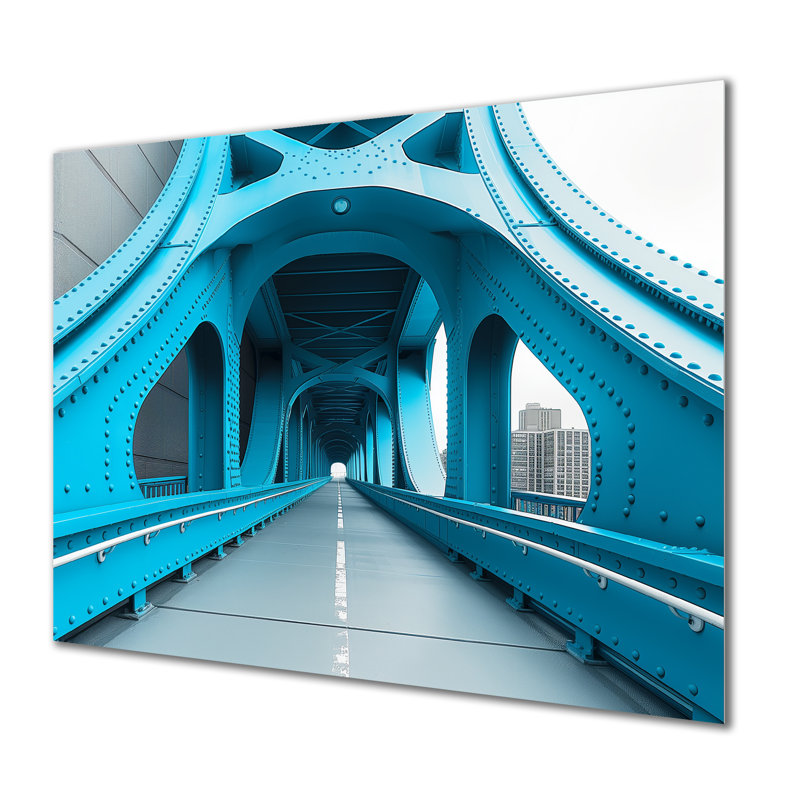 Blue Blue River River Ramp Walkway - Bridges, décoration murale, Métal métal, H 34 po x l 44 po x P 1,5 po