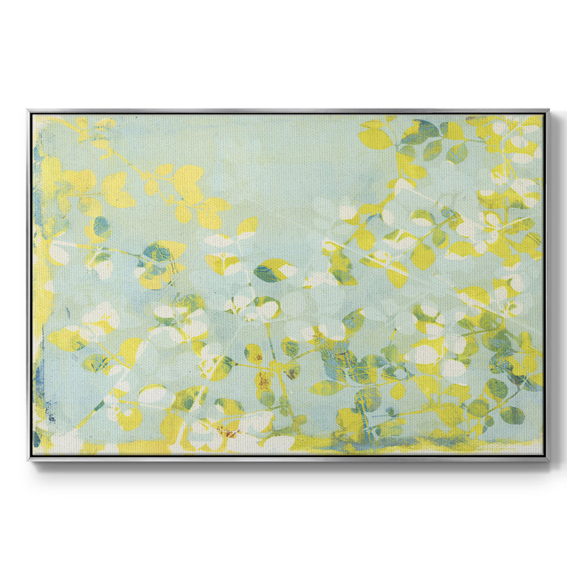 Lumière verte encadrée sur toile, H 27 po x l 41 po x P 2 po, Argent