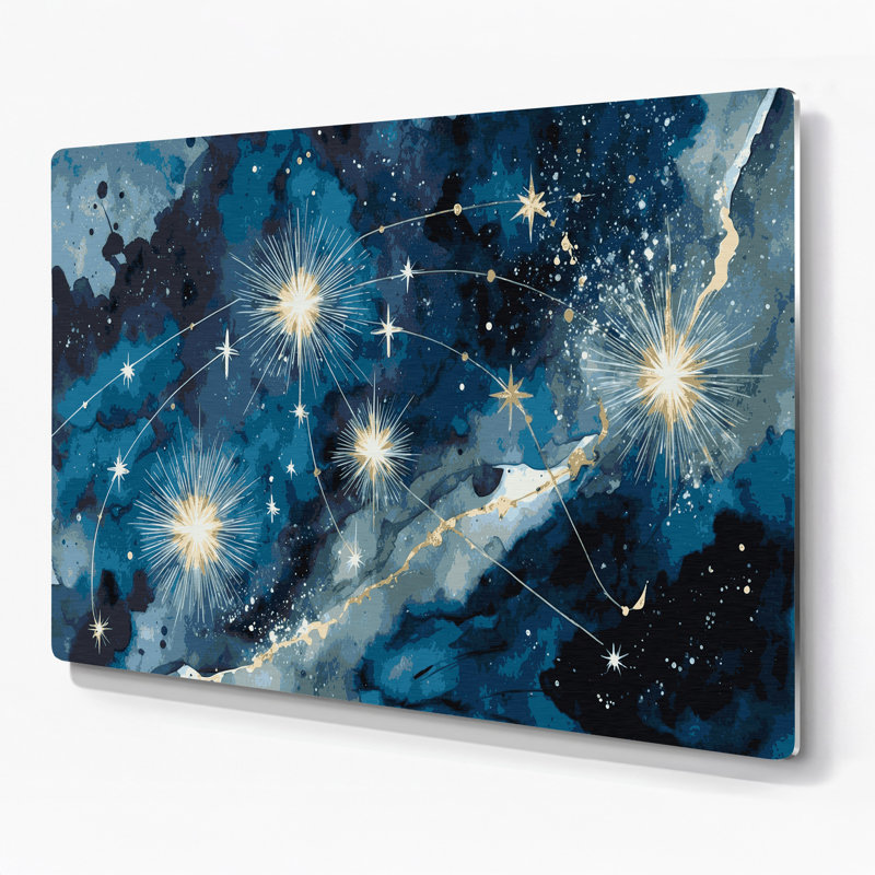 Art mural Space Orion constellation gris, H 24 po x l 36 po