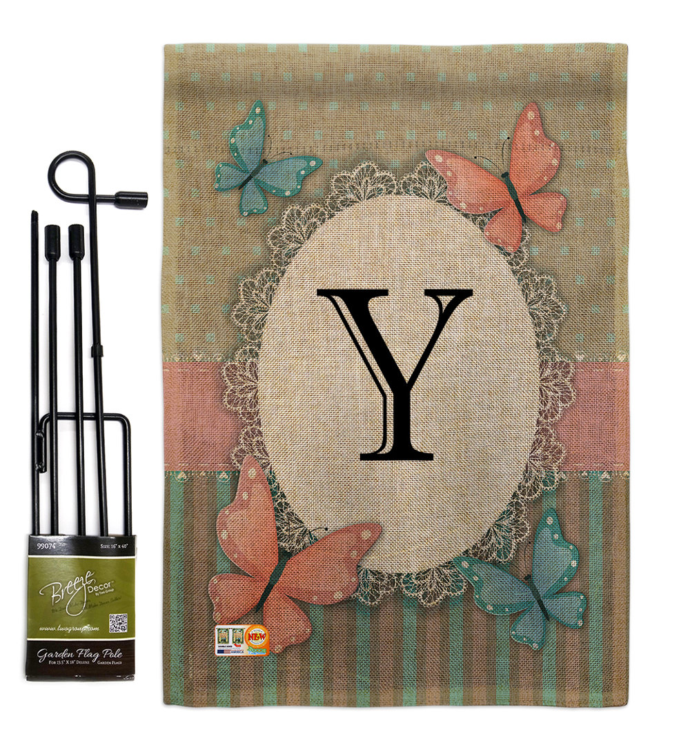 Double Sided 18.50'' H x 13'' W Polyester Animal Garden Flag Breeze Decor Monogram 