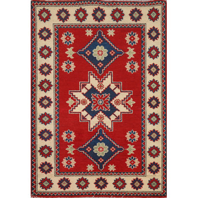 Red Kazak Handmade Wool Accent Rug 3x4