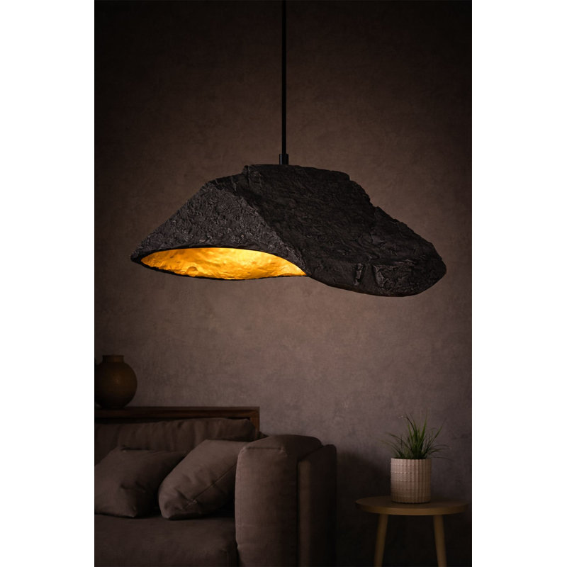 Lustre, Une lumière, 1 niveau, 143 V, H 9,84 po x l 9,84 po x P 9,84 po, Noir, Black