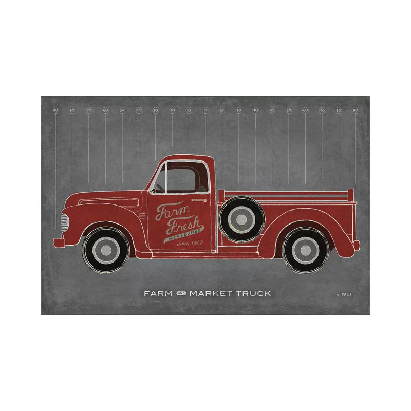 Farm Truck by Sue Schlabach - Print on Canvas, 30.48cm H x 45.72cm W x 1.91cm D, Wrapped Canvas