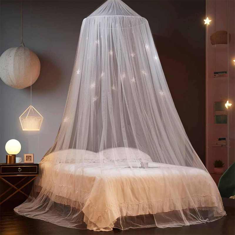 Adoniram Nylon Bed Canopy, White