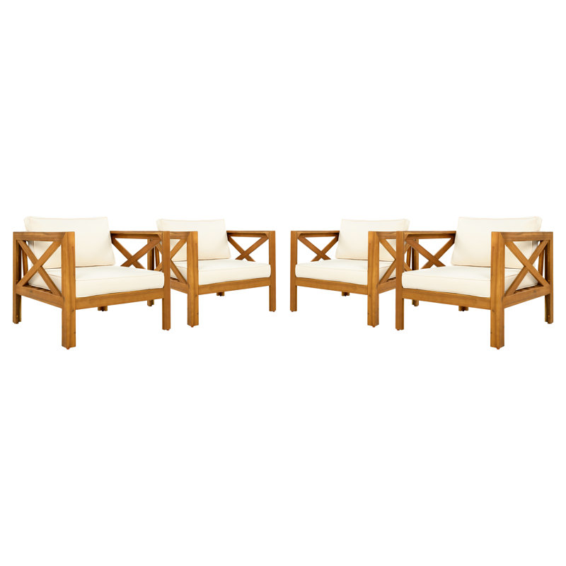 Chaises longues avec coussins amovibles Kincaid, Beige