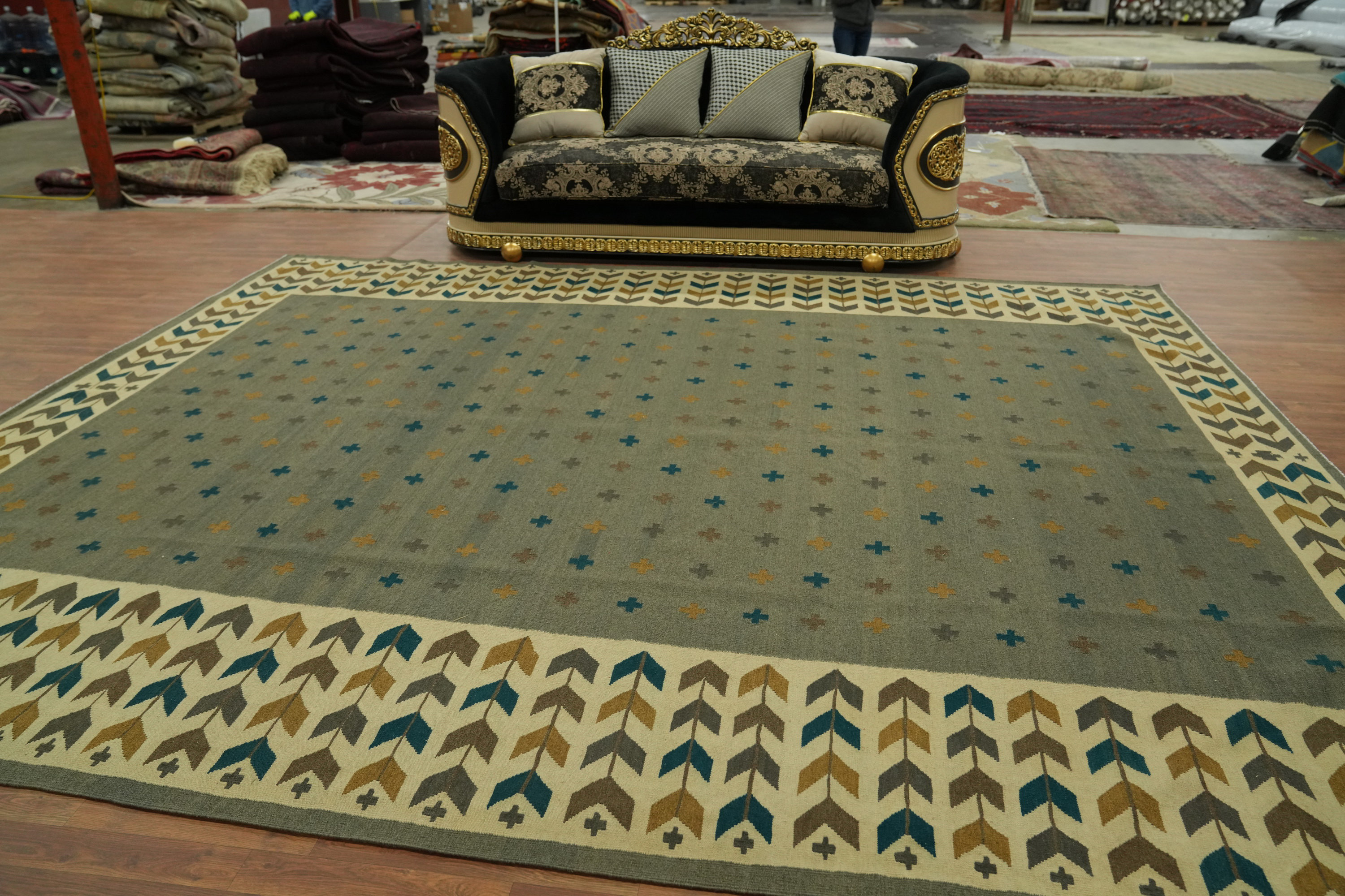 Dakota Fields Geometric Kilim Oriental Large Rug 11x14 | Wayfair