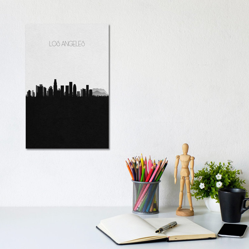 Los Angeles, California City Skyline by Ayse Deniz Akerman - Wrapped Canvas Gallery-Wrapped Canvas Giclée