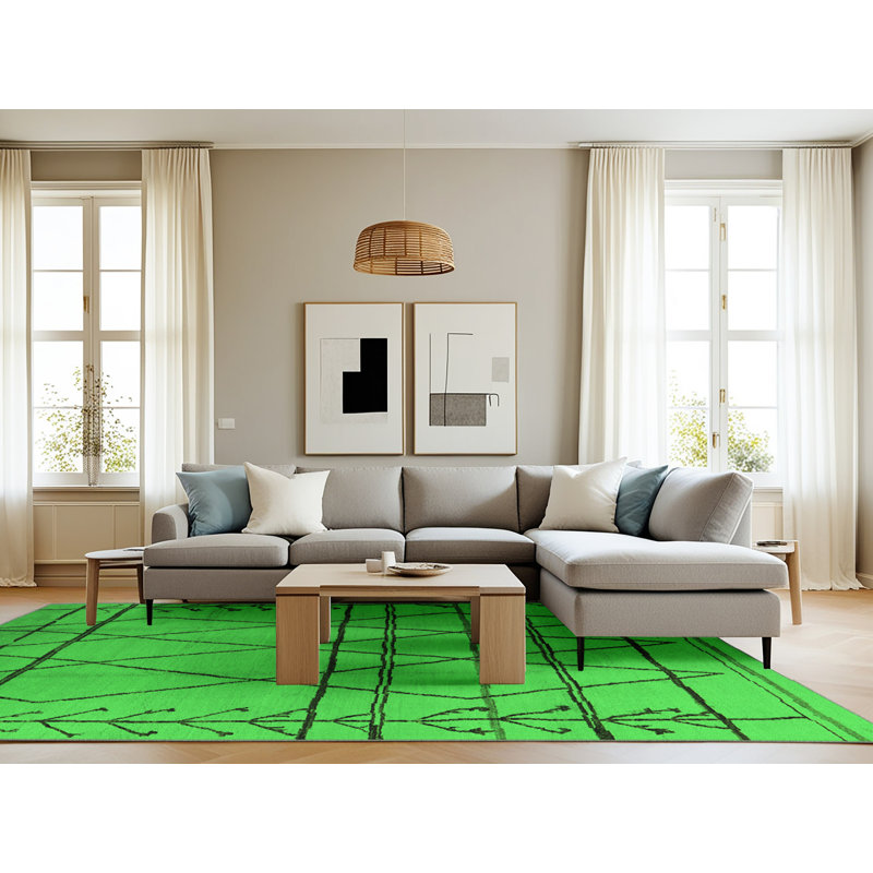 Iarlaith Washable Geometric Indoor Rug, Rectangle 8' x 10'