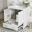 Meuble-lavabo noir de 30 po avec lavabo simple, meuble-lavabo encastré, armoire de rangement avec 2 portes et un tiroir, fermeture en douceur, rangement multifonctionnel, structure en bois massif-1149528885