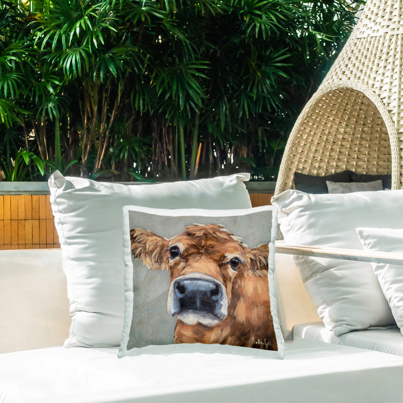 Coussin Freckles The Cow Portrait, Vache brune