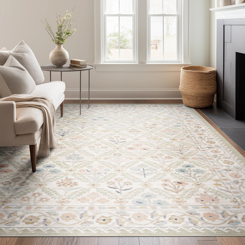 Tapis oriental brun en polyester Ellen