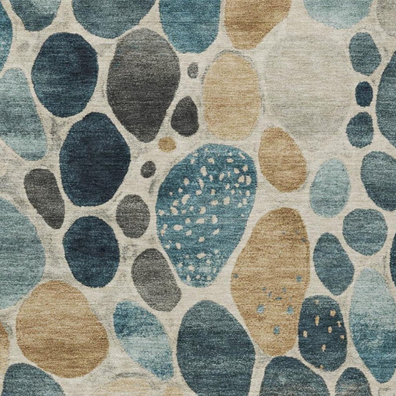 Tapis bleu sarcelle lavable 9 pi x 12 pi bleu sarcelle et ivoire