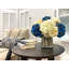 Assortiment d'hortensias disposés dans un vase en verre avec des bâtons de bouleau-506005120