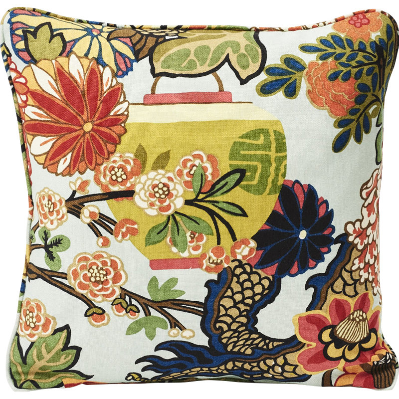 Chiang Mai Dragon Pillow, 18" x 18", Aquamarine