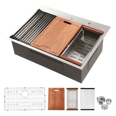 33'' L Single Bowl Stainless Steel Kitchen Sink