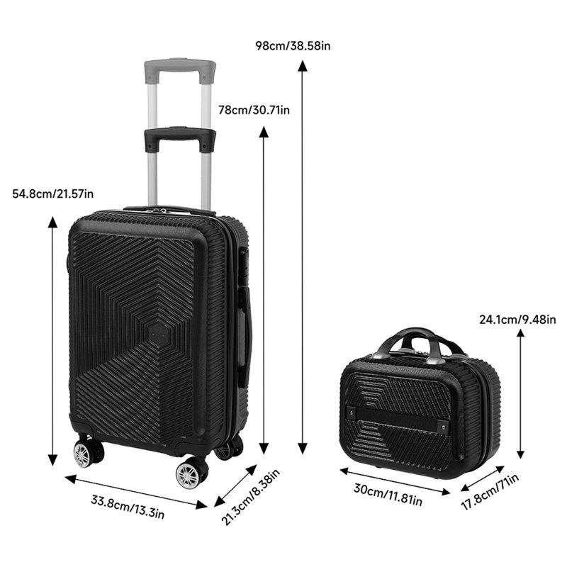 2-Piece Hard Shell Travel Suitcases Luggage Set
