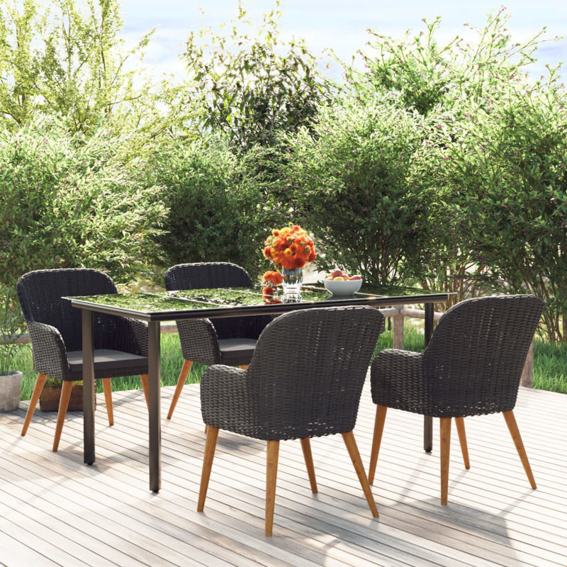 Rectangular 4 - Person 63" Long Dining Set with Cushions