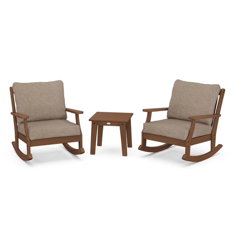Braxton 3-Piece Deep Seating Rocker Set, Slate Grey, Spa