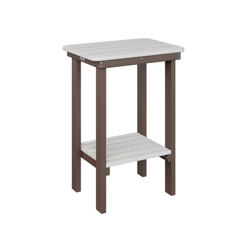 Berlin Gardens Rectangular End Counter Table, Chocolate Brown, Seashell