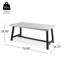 Rustic Outdoor Dining Table With Metal Frame, Patio Table-1025431028
