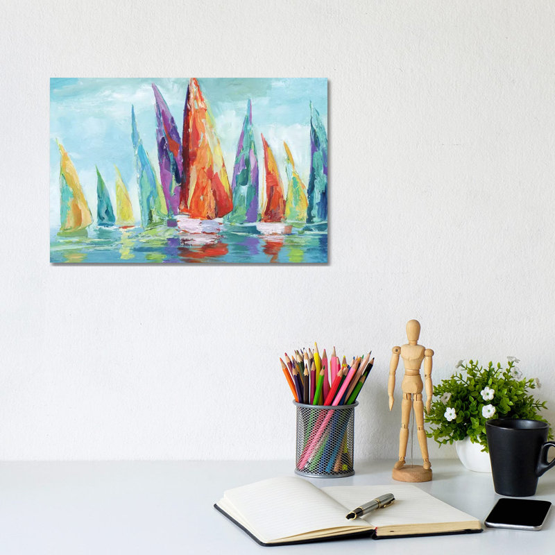 Fine Day Sailing I by Nan - Painting, No Matte, Wrapped Canvas, 8" H x 12" W x 0.75" D