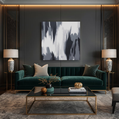 Abstrait couleur champ 5, art mural bleu sur toile