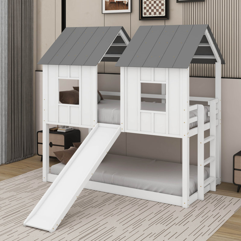 Twin Over Twin Bunk Bed With Slide