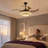 42" Black Modern Retractable Crystal Ceiling Fan with Light, 3CCT Dimmable Remote Fandelier