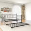 Lit de jour simple en métal avec lit gigogne, canapé-lit peu encombrant pour invités et soirée pyjama, style victorien robuste et durable