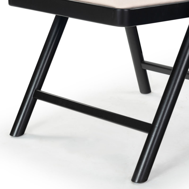 JACIE LINEN SEAT FOLDING CHAIR, Black