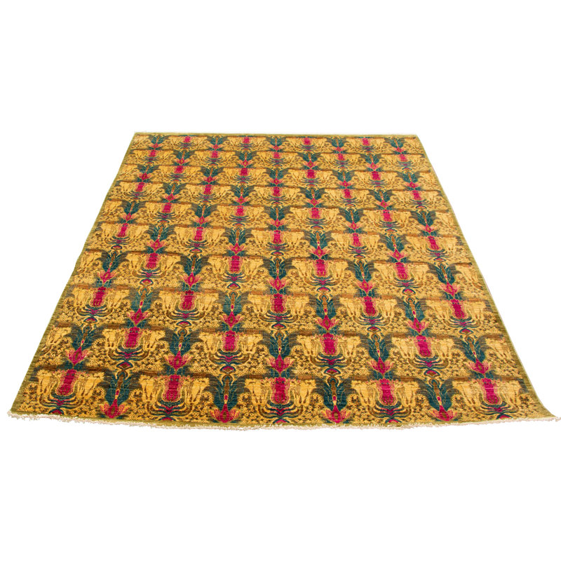 Tapis unique en laine noué à la main olive 8 pi 1 po x 10 pi New Lahore Finest Deda