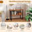 2-tier Teak Bathroom Storage Shelf Freestanding Wooden Bookshelf For Living Room