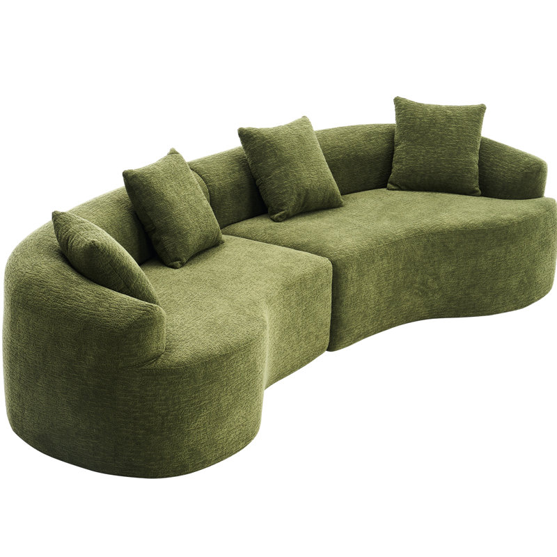 Chenille en tissu, 4 places sans coins, pour salon de détente