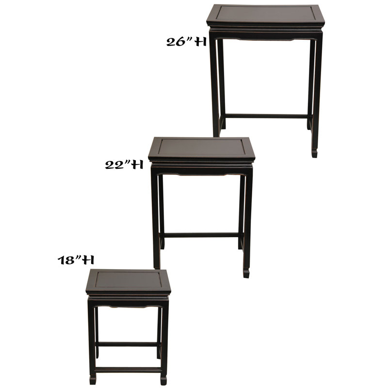 Hunt Solid Wood Nesting Tables, Antique Black