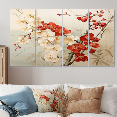 Parthénon - art mural orchidée pour le salon, 4 pièces