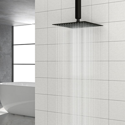 10" Square Rainfall Shower Head, Wall/Ceiling Mounted