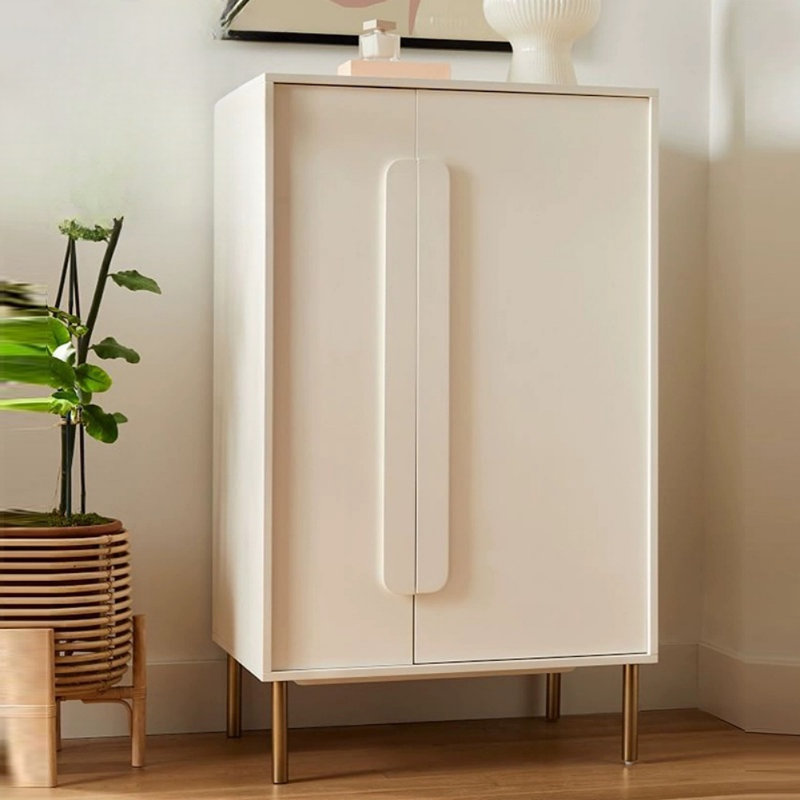 Simple and Light Luxury Solid Wood Wardrobe, White