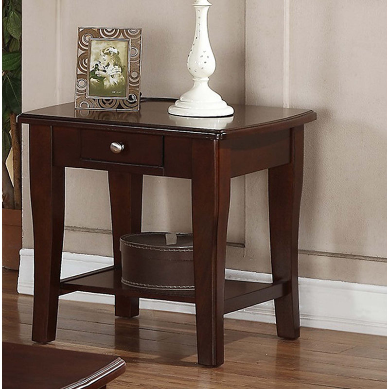 Table de bout moderne en bois brun 1 pièce